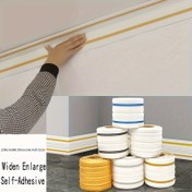 Resim Kendinden Yapışkanlı Köpük Duvar Kenar Şerit Stickerları - Su Geçirmez, Kolay Kurulum, 230cm x 14cm, Beyaz/Altın/Mavi Şeritler Basamak, Köşe ve Bel Çizgisi Dekorasyonu için, Dayanıklı XPE Köpük Malzeme, Çarpışma Karşıtı Tasarım, DIY Ev Dekoru için Mükemmel 