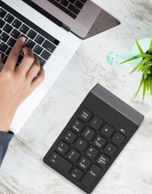 Resim ForWhat Büro Ev Ofis Bilgisayar Klavyesi için Mini Numeric Kablosuz Keypad 