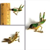 Resim Omeniv Vintage Tarz Kuş Broş İğne Sedef Kristal Detaylar 