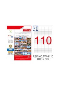 Resim Tanex TW-4110 40x12mm Kuşe Laser Etiket 100 Lü Paket 