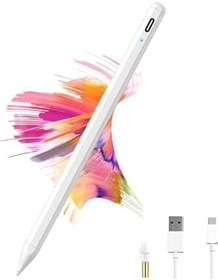Resim m.tk moveteck iPad 10.9 10. Nesil ile Uyumlu Stylus Kalem, Palm Rejection, Eğim Özellikli, Beyaz 