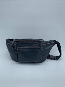Resim Nahitatyana Unisex Lacivert Cepli Hakiki Deri Freebag Bel Çantas Lacivert 