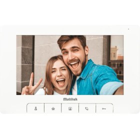 Resim Multitek Daire Ünitesi 7" Görüntülü Diafon Dokunmatik Beyaz (MB-74B) 