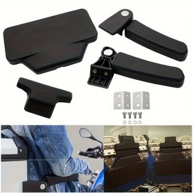 Resim R1200GS için evrensel motosiklet yolcu tutma kolu seti, alüminyum arka bagaj destek kolçak, R1200GS F800 F700GS için kuyruk kutusu sırt dayama yastığı pedi - Siyah (1 Set) 
