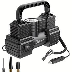 Resim BELIBUY 12V Taşınabilir Lastik Hava Kompresörü ve Şişirici, 250PSI, Otomatik Dijital, Ergonomik Tutma Sapı ile, Arabalar, Bisikletler, Elektrikli Bisikletler, Toplar, Lastik Aksesuarları için - Pil Yok, Araba Lastiği Şişirici | Modern Lastik Şişirici | Dayanıklı Yapı 