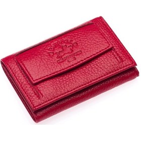 Resim Westpolo Unisex Hakiki Deri Bozuk Para Ve Kağıt Para Bölmeli Cüzdan Kartlık - Kırmızı Kırmızı 