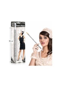 Resim 30 Cm Gümüş Payetli Sigara Tutacağı 1920 Ler Gatsby Flzdgnkr - 84 Parti Aksesuarı 