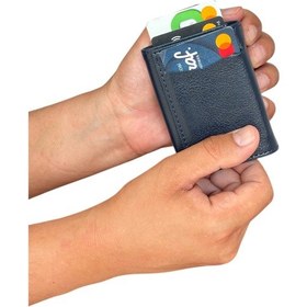 Resim Premium Serisi Özel Kutulu Lüks Deri Mekanizmalı Cüzdan Kemer Kartlık Ve Saat Erkek Seti Lacivert 