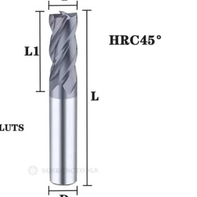 Resim 2Liyao D1X4DX3X50L 4FHRC45 Karbür Yarıçapı Uç Kesici Değirmen Alüminyum Cnc Freze Kesici Metal Tungsten Çelik Cnc Işleme Endmils (Yurt Dışından) 