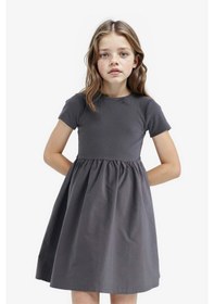 Resim DeFacto Kız Çocuk Bisiklet Yaka Fitilli Kaşkorse Kısa Kollu Yazlık Elbise E3839A825SMAR58 