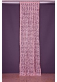 Resim Şal Model Pembe Renk Hazır Dikilmiş Pileli Fon Perde 75x260 Cm 