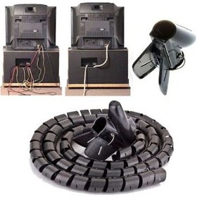 Resim Spiral Kablo Kanalı Kablo Düzenleyici Toplayıcı Tutucu 1.5M Metre 