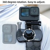 Resim 360 ° Dönen Sırt Çantası Klipsi Hızlı Kurulum için, Dağcılık, Yürüyüş, Off-road Sırt Çantası Sabitleme Klipsi ile Güçlü Klipsli Sırt Çantası Kemeri, Hero 13/12/11/10/9/8 Aksiyon Kamerası için Uygun, Evrensel Döner Sırt Çantası Omuz Askısı Kurulum Klipsi Braketi Çoğu Aksiyon Kamera ile Uyumlu 