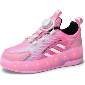 Resim Snapbuy Nefes Alabilen Yürüyüş Ayakkabısı Yeni Çocuk Paten Spor Patenleri Flaş Açık Pembe 