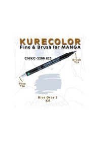Resim Zig Kurecolor Fine & Brush For Manga Çizim Kalemi 825 Blue Gray 2 