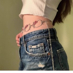 Resim Sanrio Kadınlar için Kalp ve Fiyonk Charm'lı Işılta Taş İnci Kuvars Kristal Zincirli Bel Çantası ile Parlayan Rhinstone - Kot Pantolon, Şık Elbiseler, Etekler üzerinde Günlük şekilde Giyimden Resmiye kullandığınız Moda Aksesuar (Standart Boyutu Uzatma Önceliğine Sahip Deil) 