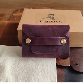 Resim Sumerian Leather Craft Minimalist Deri Kartlık 