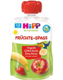 Resim Hipp Mama Organik Çilekli Muzlu Elmalı Meyve Püresi 90 gr - Standart / Standart 