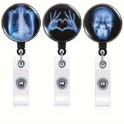 Resim 1 adet, Hemşireler, Doktorlar ve - Kimlik Kartları ve Anahtarlar için Dayanıklı ve Şık Tutucu için Yaratıcı Geri Çekilebilir Röntgen Rozet Makarası 