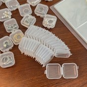 Resim 20 Adet Mini Şeffaf Plastik Takı Düzenleyici Kutuları Kapaklı - Boncuklar, Yüzükler, Küpeler ve Küçük Aksesuarlar İçin El Çantası Boyutu Saklama 