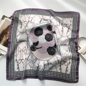 Resim Fernca1 Çizgili Eşarp Ipek Eşarp 70CM Küçük Kare Kafa Bandı Saç Türbanı Kravat Çanta (Yurt Dışından) 