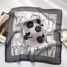 Resim Fernca1 Çizgili Eşarp Ipek Eşarp 70CM Küçük Kare Kafa Bandı Saç Türbanı Kravat Çanta (Yurt Dışından) 