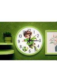 Resim Futbol Temalı Sessiz Mekanizma Duvar Saati Erkek Çocuk Odası Dekoratif Yeşil 