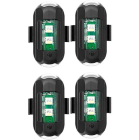 Resim Youmex Kahdsvby 4 Lü Usb Şarjlı Çok Fonksiyonlu Led Uyarı Işıkları, Bisiklet Ve Motosiklet İçin Evrensel Strobe Aydınlatma 