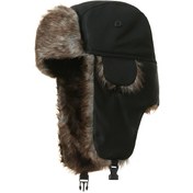 Resim Erkek Sıcak Kışlık Şapka - Sahte Kulaklar ile Siyah Örgü Kumaş, Ayarlanabilir Kayış, Elde Yıkanabilir, Soğuk Hava Başlığı|Sahte Şapka|Örgü Dokusu 