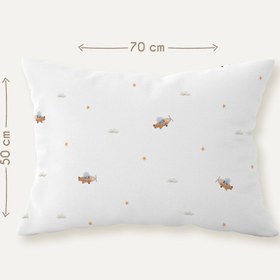 Resim Happy Tony %100 Organik Pamuk Penye Çocuk Yastık Kılıfı 50 x 70 cm 