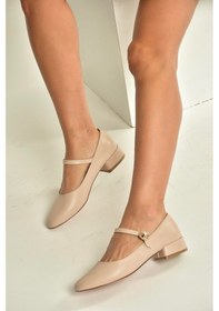 Resim Fox Shoes V250660809 Bej Kalın Alçak Topuklu Kadın Ayakkabı Bej 