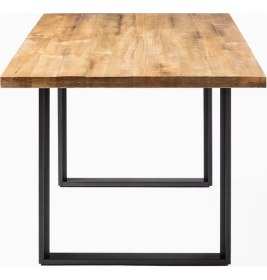 Resim Retro Ahşap Doğal Kütük Yemek / Toplantı / Çalışma Masası 
