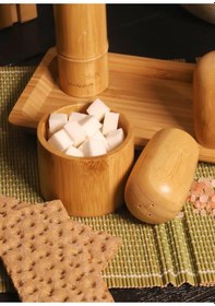 Resim Atbyhome Standlı Tuzluk Biberlik Öğütücü Değirmen Seti Büyük 6 Parça 