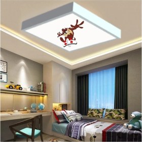Resim Gökyüzü Panel Kaykaycı Tazman Çocuk LED AVIZE-60W Güçlü AYDINLATMA-60 x 60 Modern Çerçeve LED Avize 
