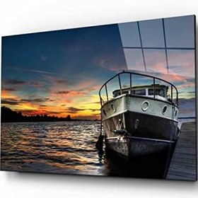 Resim Deniz Gemi Manzara Cam Tablo 4mm Dayanıklı Temperli Cam 