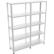Resim Rafburada 5 Katlı Duble Galvaniz Çelik Raf.Depo,Arşiv,Dosya Rafı 