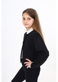 Resim Toontoy Kız Çocuk Çıt Çıt Detaylı Okul Hırka Siyah 
