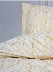Resim Cotton Box Smart Tek Kişilik Yatak Örtüsü Kadife Varaklı Destello Krem 