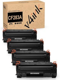 Resim HP CF283A MFP M127fw M127fn M125nw M201dw M201n M225dn M225dw M125a Series Printer (Black, 4 Pack) 