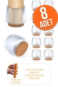 Resim EYD 2.5 CM VE 3.2 CM ARASI Silikon Masa Sandalye Pabuç Koltuk Sandalye Kaydırmaz Zemin Koruyucu 8 Adet 