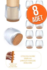 Resim EYD 2.5 CM VE 3.2 CM ARASI Silikon Masa Sandalye Pabuç Koltuk Sandalye Kaydırmaz Zemin Koruyucu 8 Adet 
