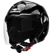 Resim Vemar Breeze Yarım Açık Motosiklet Kask Parlak Siyah 