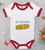 Resim Bitmeyen Kartuş Bk Kids Darlama Beni Tasarımlı Kırmızı Bebek Body Zıbın-1 