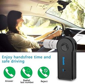 Resim Senkiila Araba için Bluetooth AUX Adaptörü, AUX 3.5mm ile Kablosuz Ses Alıcısı Taşınabilir Eller Serbest Araç Kitleri 
