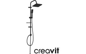 Resim Creavit SH630 Siyah Yağmurlama Robot Tepe Duş Başlığı Seti Duş Takımı 