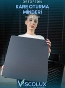 Resim Kare Ortopedik Minder - Kare Oturma Minderi Tekerlekli Sandalye Ofis Araba Minderi Siyah 