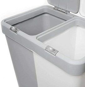 Resim Motek Çok Amaçlı Çift Bölmeli Kirli Çamaşır Sepeti 80 Litre Gri 