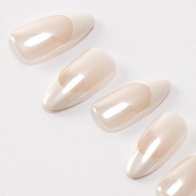 Resim Pop Beauty Takma Tırnak Seti & Zararsız Yapıştırıcı, Glazed Donut French Hailey Bieber Popbeauty10134 