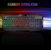 Resim G59k Frontier Rainbow Aydınlatmalı Membrane Gaming Klavye Gb-g59k Gamebooster