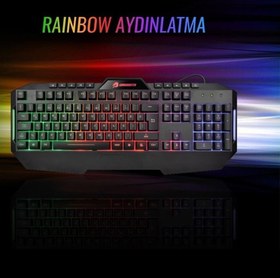 Resim G59k Frontier Rainbow Aydınlatmalı Membrane Gaming Klavye Gb-g59k 